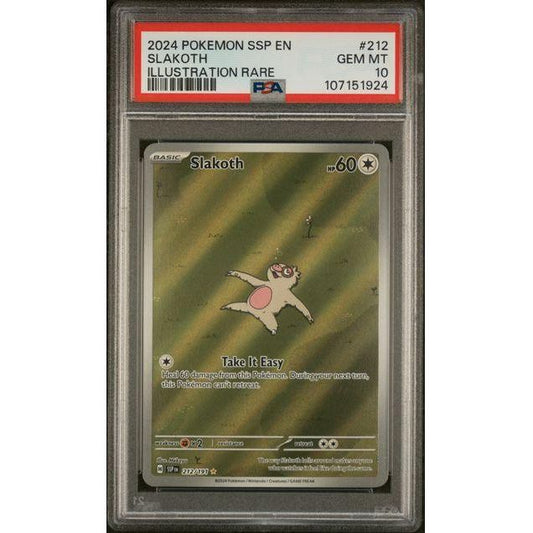 PSA 10 Slakoth 212/191 Sv08: Surging Sparks Holo