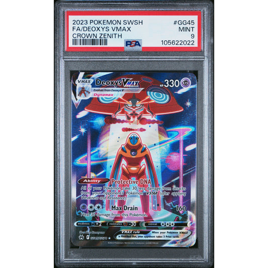 PSA 9 2023 POKEMON SWORD AND SHIELD CROWN ZENITH #GG45 FA/DEOXYS VMAX CROWN ZENITH